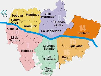 Mapa de Medellin de division en comunas 
Alcaldia de Medellin, 2007
Palabras clave: MAPAS MEDELLIN