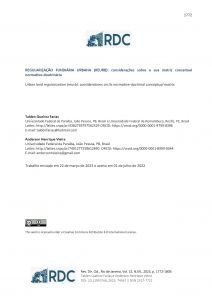 Reguralização Fundiária Urbana (REURB): considerações sobre a sua matriz conceitual normativo-doutrinária