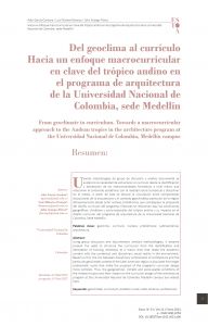 Del geoclima al currículo: Hacia un enfoque macrocurricular en clave del trópico andino en el programa de arquitectura de la Universidad Nacional de Colombia, sede Medellín