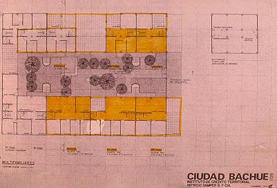 Plano de viviendas multifamiliares, Ciudad Bachue
CEHAP
Tova Solo 1983
Palabras clave: DESARROLLO PROGRESIVO