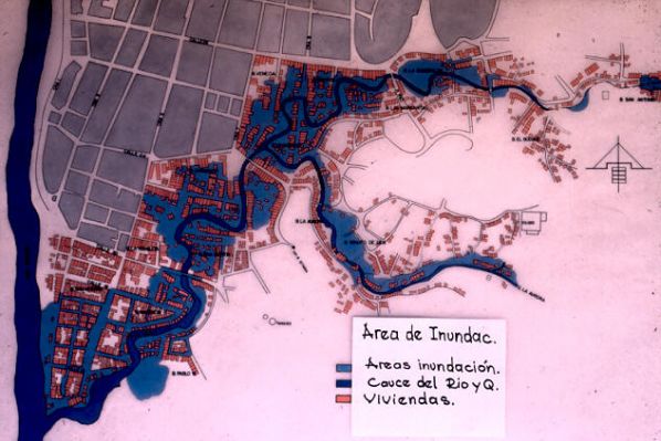 Plano del area de inundacion de la Quebrada La Yesca Quibdo Choco
CEHAP 1989
Palabras clave: QUIBDO