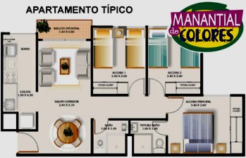 Plano apartamento tipico manantial de colores
LUIS FERNANDO GONZALEZ, 2004
Palabras clave: PLANOS APARTAMENTOS MANANTIAL DE COLORES