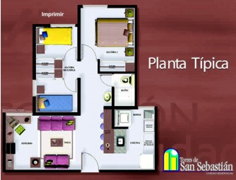 Plano apartamento tipico  torres de San sebastian
LUIS FERNANDO GONZALEZ, 2004
Palabras clave: PLANOS APARTAMENTOS SAN SEBASTIAN