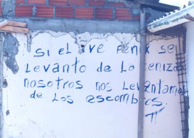 Graffiti en vivienda destruida por el terremoto en el Eje Cafetero
CEHAP, 1999
Palabras clave: GRAFFITI SISMOS