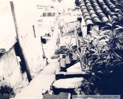 Escalas que comunican a las entradas de las viviendas en el barrio Santo Domingo Savio en 1980
Peval, 1980
Palabras clave: SANTO DOMINGO SAVIO MEDELLIN VIVIENDAS CALLES
