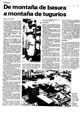 Moravia de montaña de basura a montaña de tugurios
Periódico el Mundo. 1988-06-22
Palabras clave: Moravia Medellín
