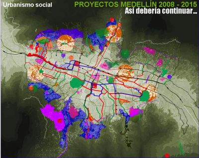 Mapa de desarrollo de Medellin, Urbanismo Social Proyectos 2008-2015
Alcaldia de Medellin, 2007
Palabras clave: MAPAS MEDELLIN