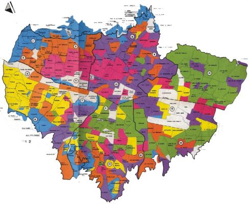 Mapa distibución de zonas y comunas de Medellín, 1992
Gloria Naranjo, 1992
Palabras clave: MAPAS MEDELLIN Cartografía