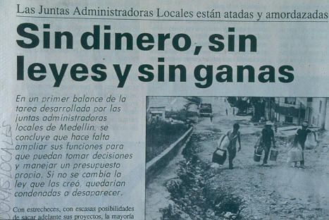 Articulo juntas administradoras locales Medellin
CEHAP 1992
Palabras clave: JAL POLITICA